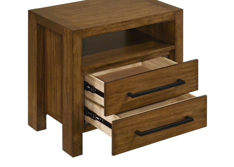 Adderley 2-drawer Nightstand Bedside Table Warm Brown - 215852