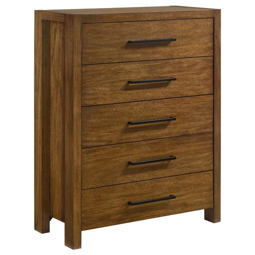 Adderley 5-drawer Bedroom Chest of Drawers Warm Brown - 215855