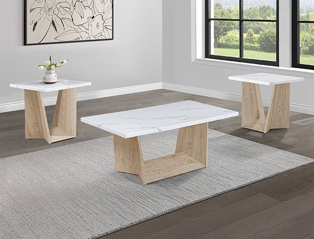 Adea 3 - Pk Cktl Set Base - White Oak - DMV FurnitureCoffee Table (3 Boxes)