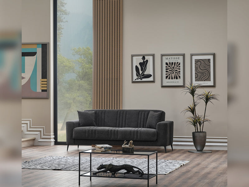 Adela 3-pieces (Sofa & Loveseat & Chair) Livingroom Set Anthracite in Anthracite - 101-ADE-ELI10-321