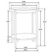Adhvik Round End Side Table Marble Shelf Natural and Black - 931218