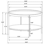 Adhvik Round Wood Top Marble Shelf Coffee Table Natural - 721888