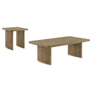 Adina 2-piece Wood Coffee Table Set Distressed Light Brown - 722858-S2