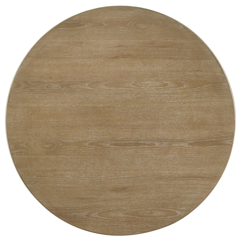 Adina 36-inch Round Wood Coffee Table Distressed Light Brown - 722938
