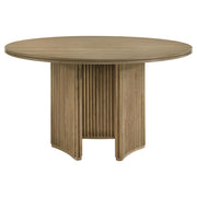 Adina 5-piece Round Dining Table Set Distressed Light Brown - 193610-S5