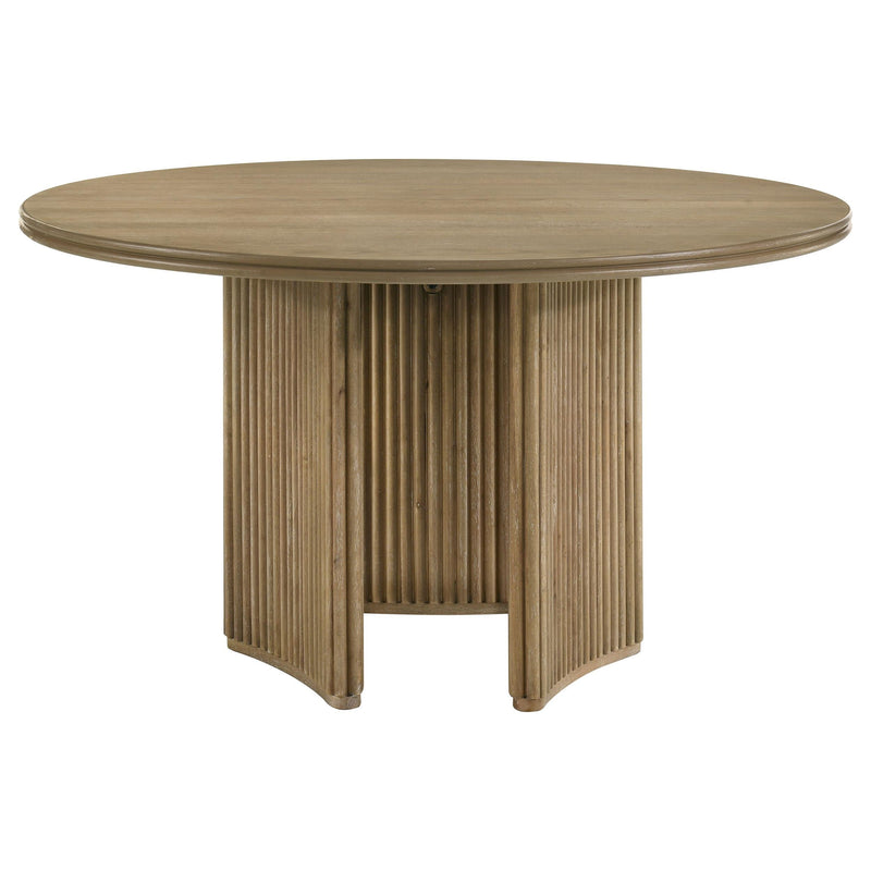 Adina 5-piece Round Dining Table Set Distressed Light Brown - 193610-S5