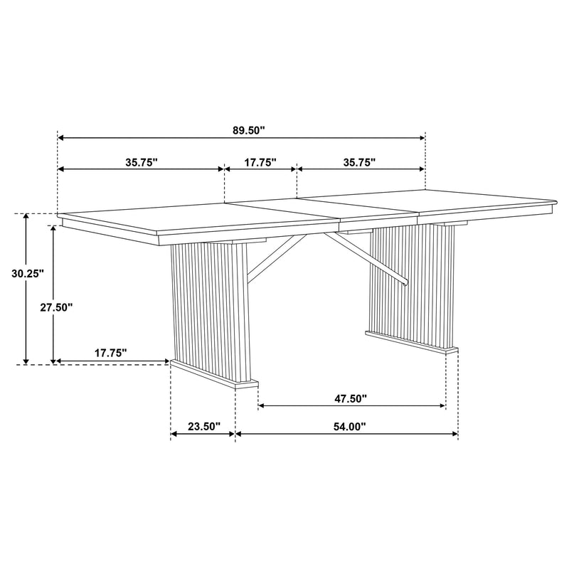 Adina 7-piece Extension Dining Set Distressed Light Brown - 193611-S7