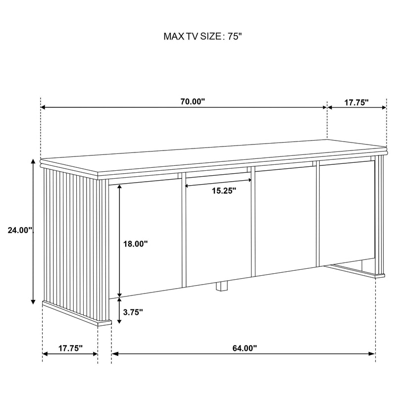 Adina 70-inch TV Stand Media Console Distressed Light Brown - 722933