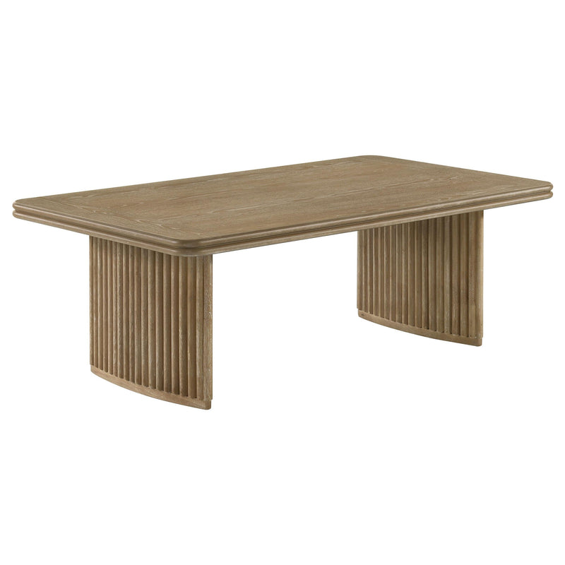 Adina Rectangular Wood Coffee Table Distressed Light Brown - 722858