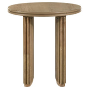 Adina Round Wood Side End Table Distressed Light Brown - 722937