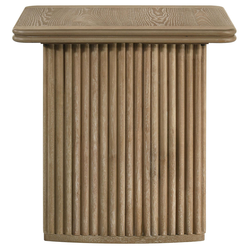 Adina Square Wood Side End Table Distressed Light Brown - 722857