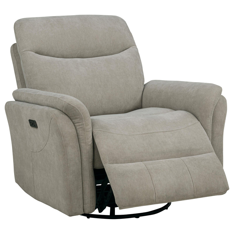 Adler Upholstered Power Swivel Glider Recliner Greige - 610423P