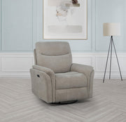 Adler Upholstered Power Swivel Glider Recliner Greige - 610423P