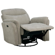 Adler Upholstered Power Swivel Glider Recliner Greige - 610423P
