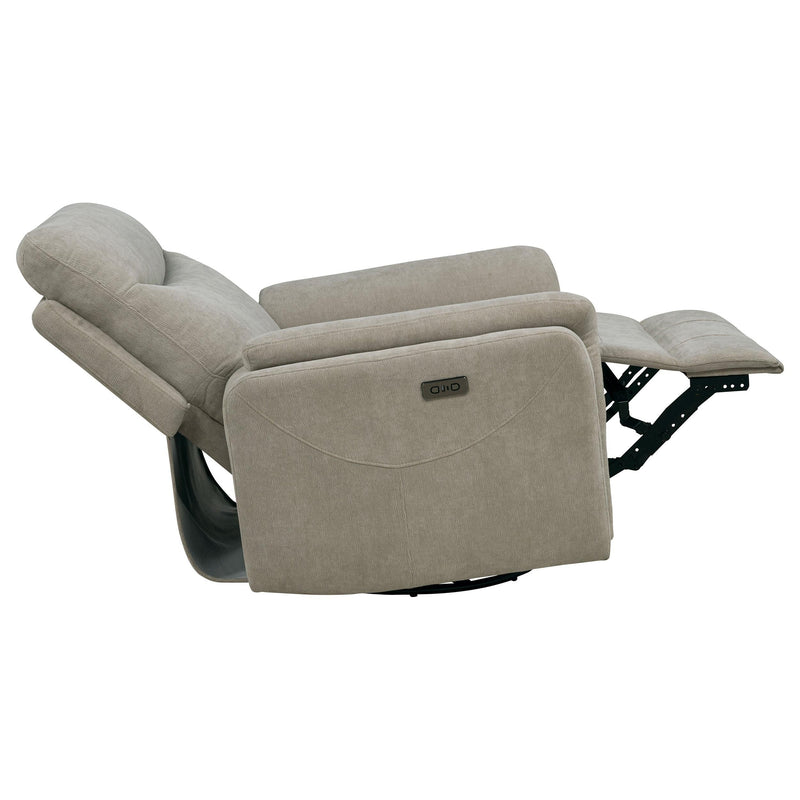 Adler Upholstered Power Swivel Glider Recliner Greige - 610423P