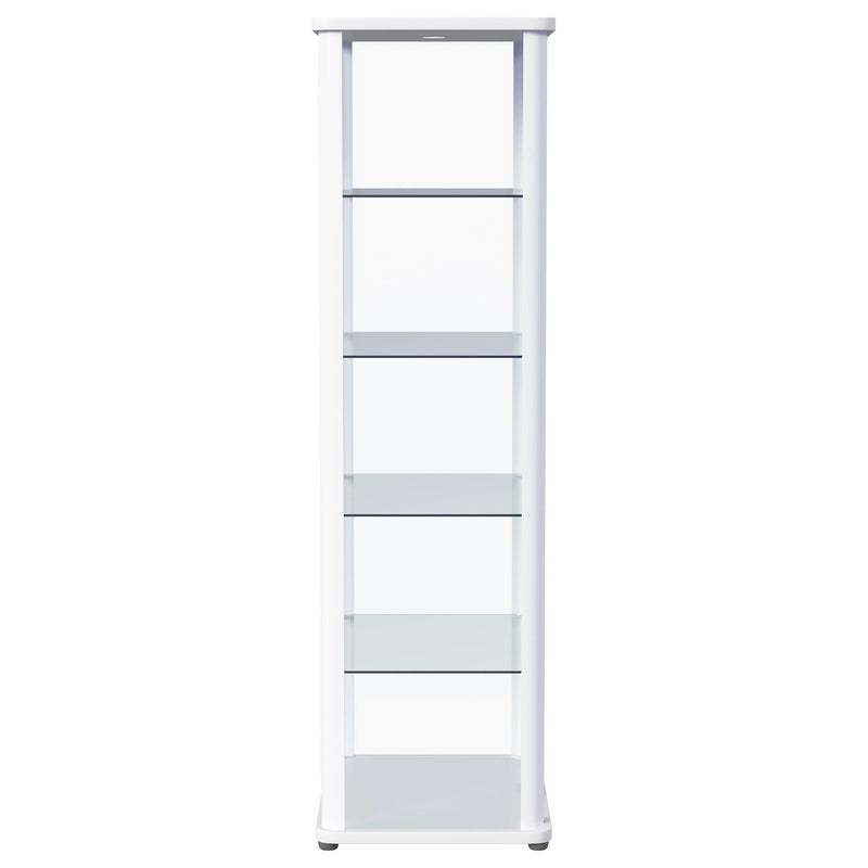 Aero 4-shelf Display Curio Cabinet with LED Lighting White - 950399