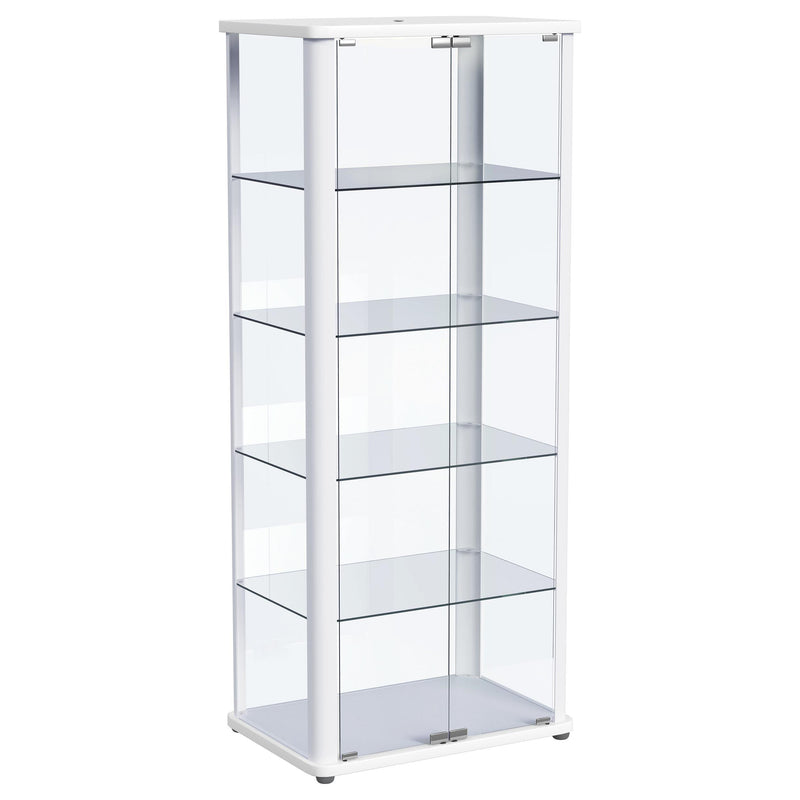 Aero 4-shelf Display Curio Cabinet with LED Lighting White - 950399