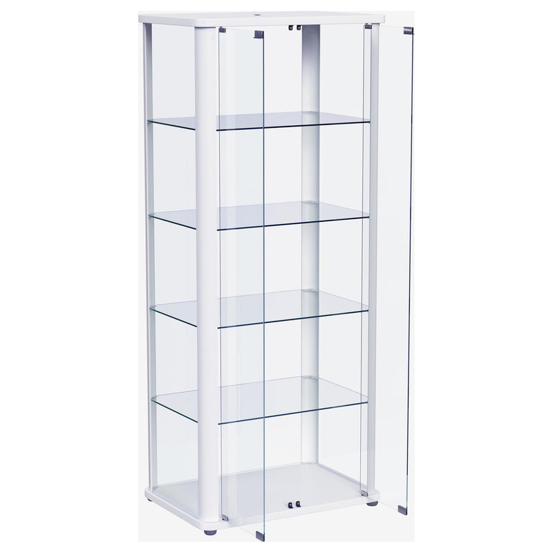 Aero 4-shelf Display Curio Cabinet with LED Lighting White - 950399