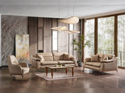 Ahsen 3-pieces (Sofa & Loveseat & Chair) Livingroom Set Beige in Beige - 200-AHS-MODBEIGE-321