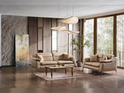Ahsen 3-pieces (Sofa & Loveseat & Chair) Livingroom Set Beige in Beige - 200-AHS-MODBEIGE-321