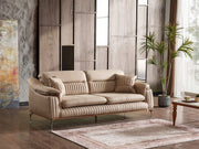 Ahsen 3-pieces (Sofa & Loveseat & Chair) Livingroom Set Beige in Beige - 200-AHS-MODBEIGE-321