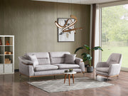 Ahsen 4-pieces (Sofa & Loveseat & 2 Chair) Livingroom Set Light Grey in Light Grey - 200-AHS-MODLGRAY-3211