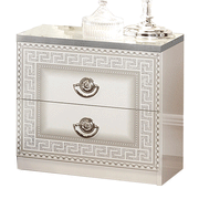 Aida White-Silver Nightstand - i26126 - DMV Furniture