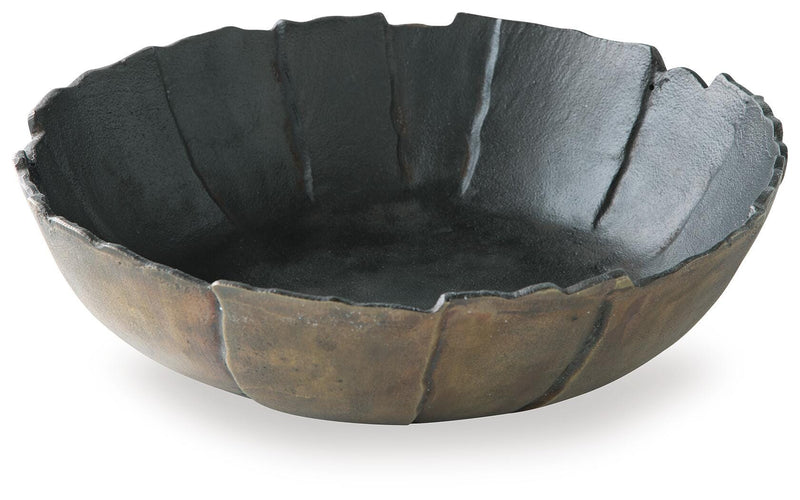 Aidman Black/Antique Gold Finish Bowl - A2000895