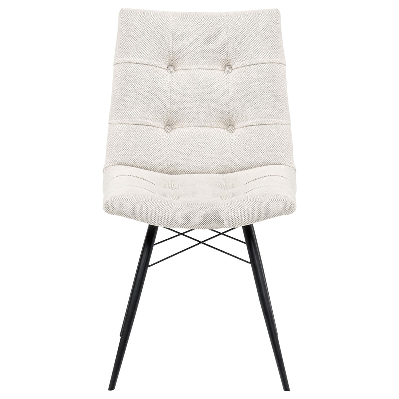 Aiken Fabric Upholstered Dining Side Chair Saddle Stone White (Set of 4) - 110332STN