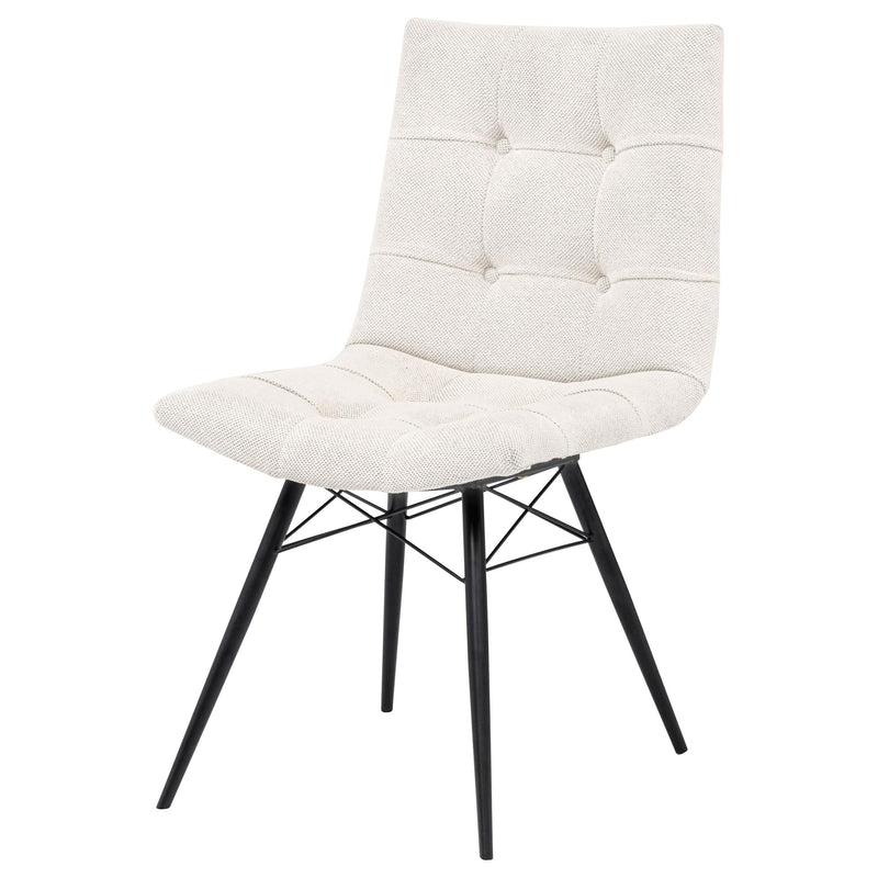 Aiken Fabric Upholstered Dining Side Chair Saddle Stone White (Set of 4) - 110332STN