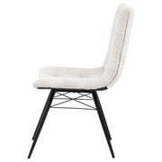 Aiken Fabric Upholstered Dining Side Chair Saddle Stone White (Set of 4) - 110332STN