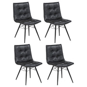 Aiken Faux Leather Upholstered Dining Side Chair Charcoal Grey (Set of 4) - 110302
