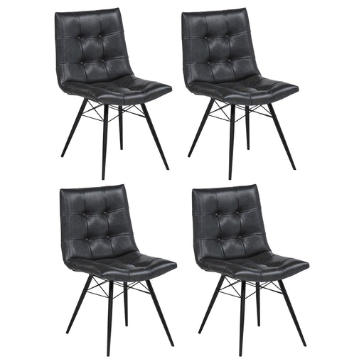 Aiken Faux Leather Upholstered Dining Side Chair Charcoal Grey (Set of 4) - 110302