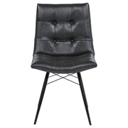 Aiken Faux Leather Upholstered Dining Side Chair Charcoal Grey (Set of 4) - 110302