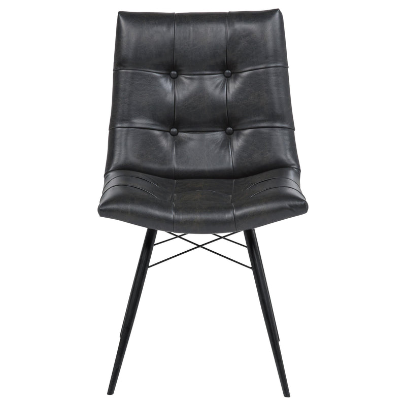Aiken Faux Leather Upholstered Dining Side Chair Charcoal Grey (Set of 4) - 110302