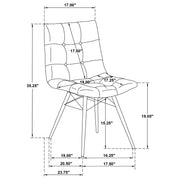 Aiken Faux Leather Upholstered Dining Side Chair Saddle Brown (Set of 4) - 110302SDL