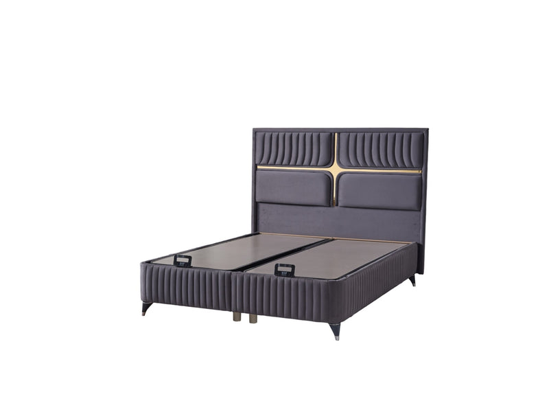 Akasya Storage Bed Fume Without Headboard - King in Fume - 110-AKA-BBFFUME-200-SB