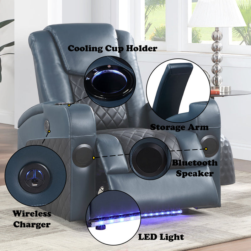 Alair Power Motion Recliner W/Bluetooth, Wireless Charger & Cupholder - LV02459