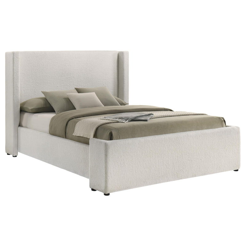 Alamosa Boucle Upholstered Queen Wingback Bed White  - 310078Q