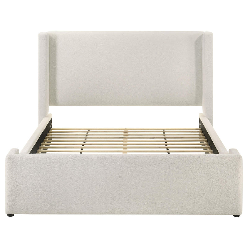 Alamosa Boucle Upholstered Queen Wingback Bed White  - 310078Q