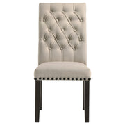 Alana Upholstered Dining Side Chair Beige Smokey Black (Set of 2) - 107286