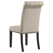 Alana Upholstered Dining Side Chair Beige Smokey Black (Set of 2) - 107286