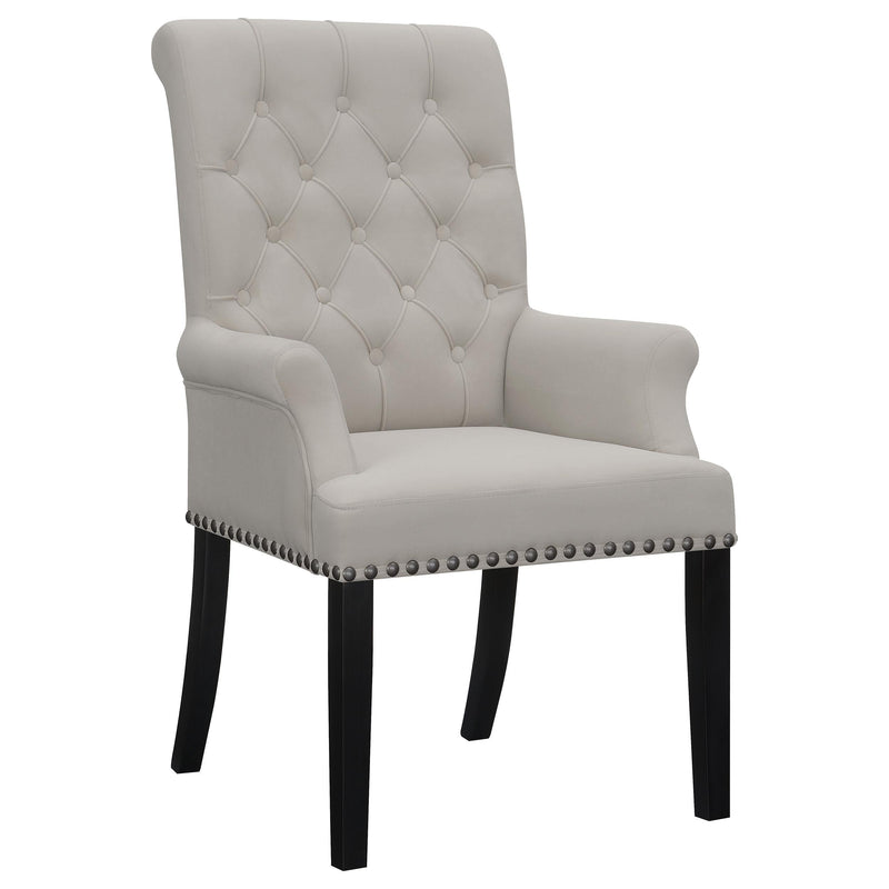 Alana Velvet Upholstered Dining Arm Chair Sand - 115183