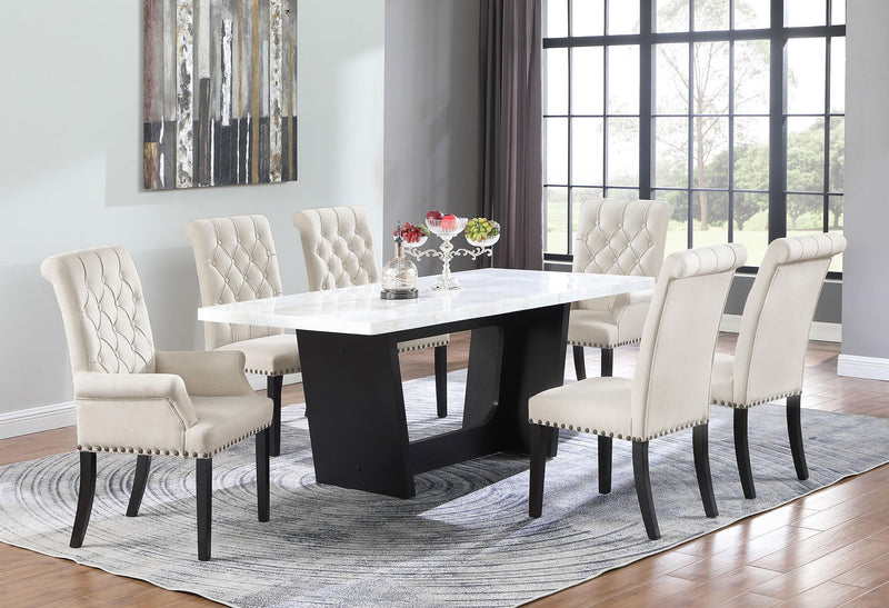 Alana Velvet Upholstered Dining Arm Chair Sand - 115183