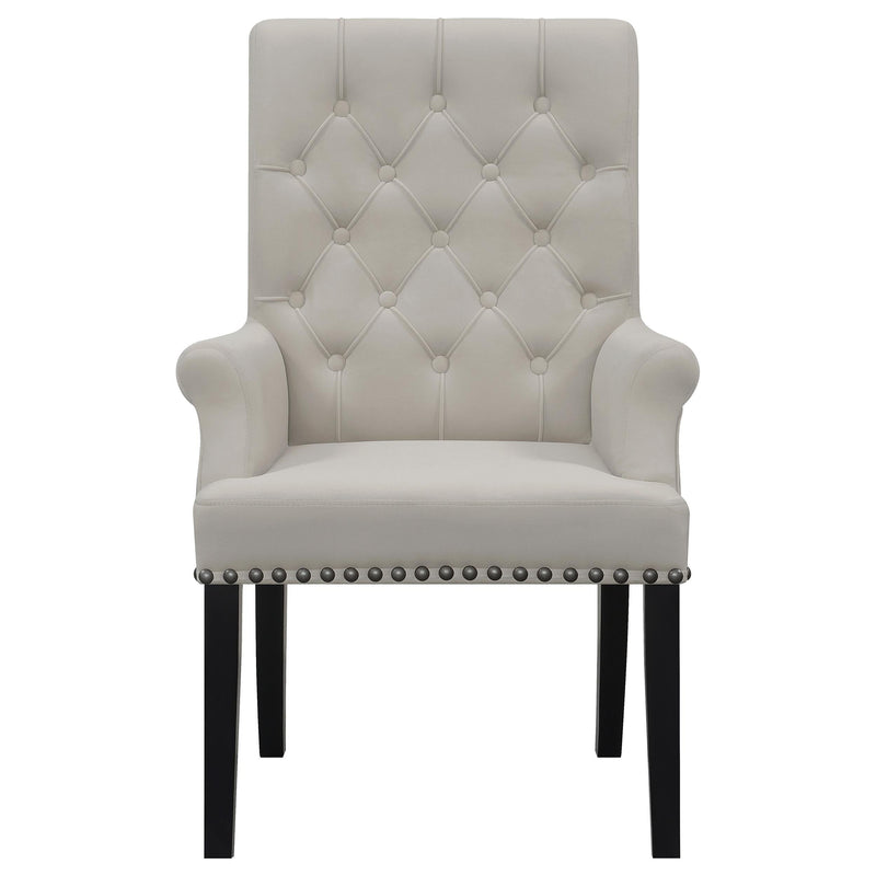 Alana Velvet Upholstered Dining Arm Chair Sand - 115183