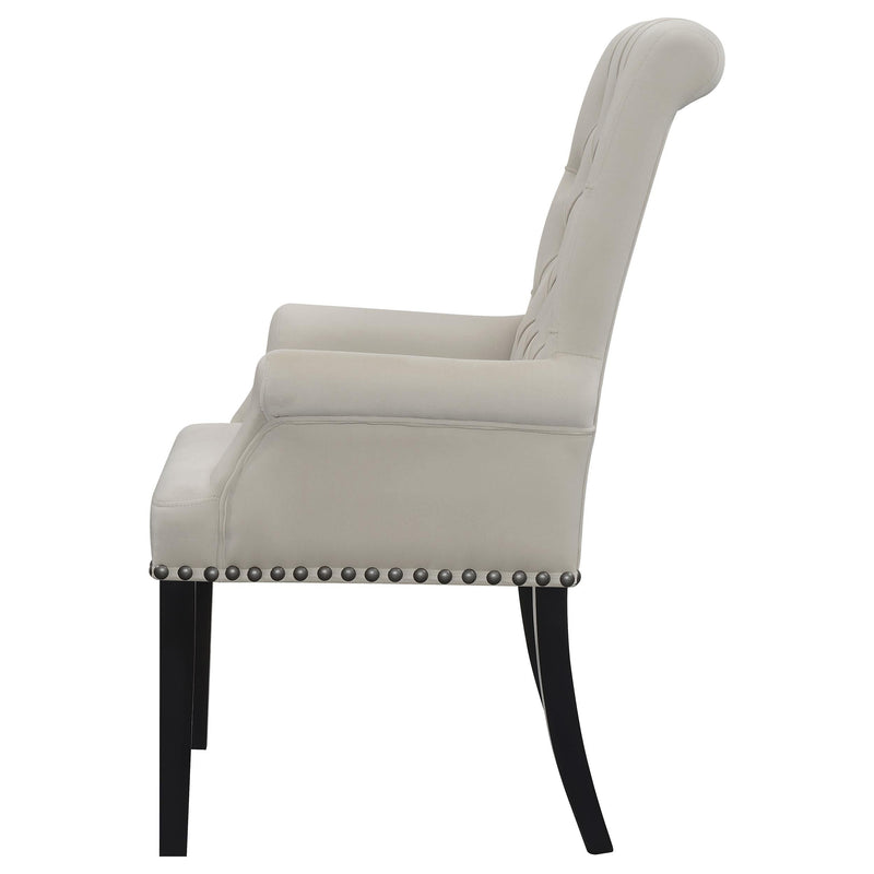 Alana Velvet Upholstered Dining Arm Chair Sand - 115183