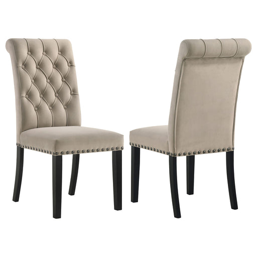 Alana Velvet Upholstered Dining Side Chair Sand (Set of 2) - 115182