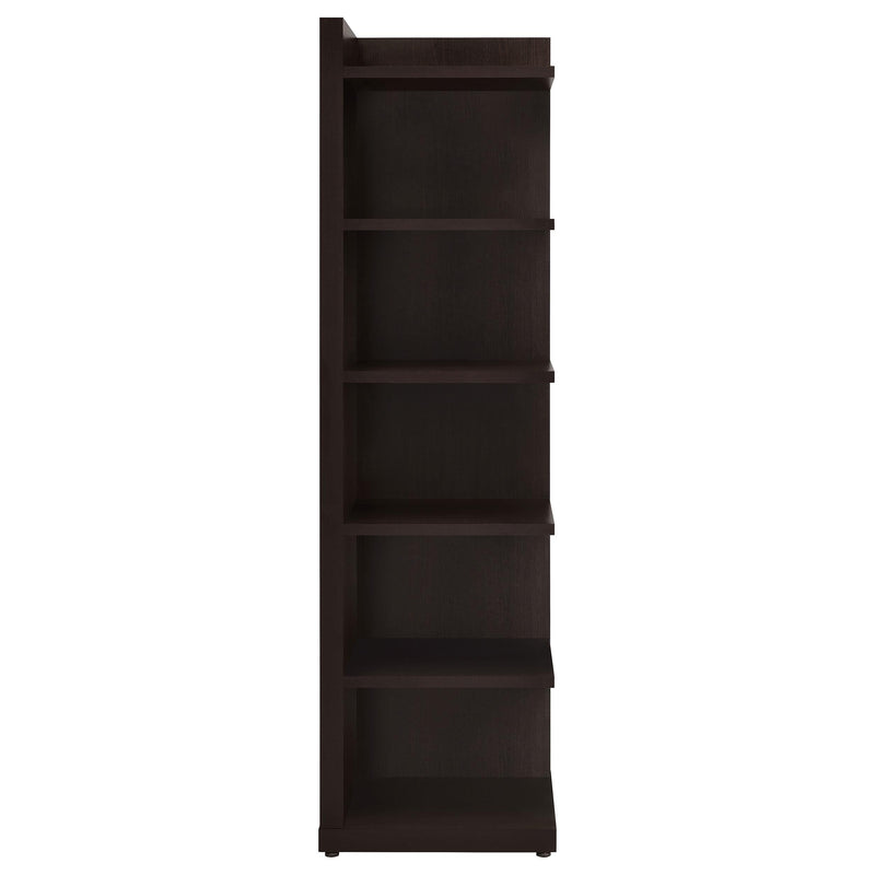 Alder 71-inch 6-shelf Corner Bookcase Cappuccino - 800270