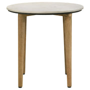 Aldis Round Marble Top Side End Table White and Natural - 703717
