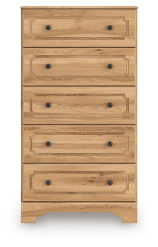Aleaport Full Panel Bed with Chest and Nightstand in Warm Brown - PKG022637